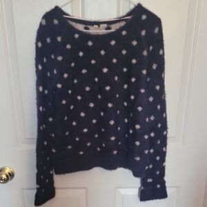 Navy Polka Dot Sweater